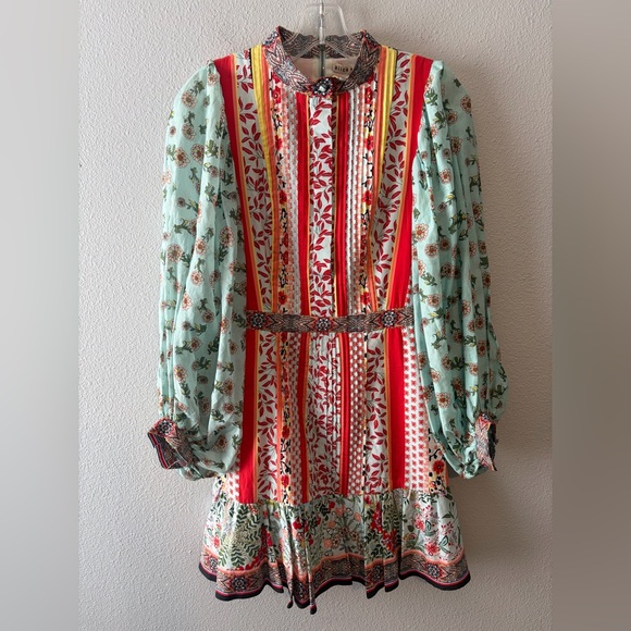 ALICE + OLIVIA Raya Mandarin-Collar Dress - Picture 5 of 6